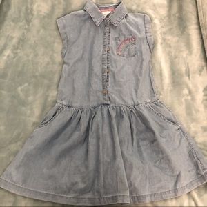 Cat & Jack chambray dress with rainbow pocket